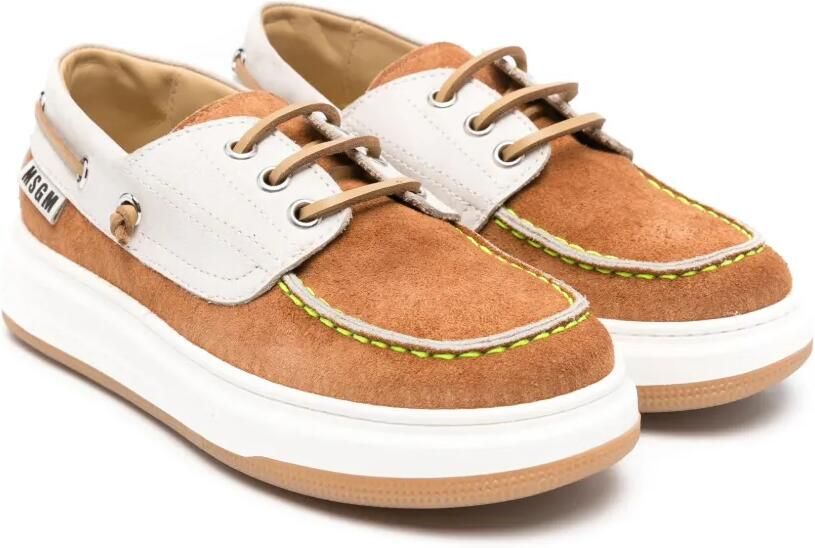 MSGM Kids Suède bootschoenen Bruin