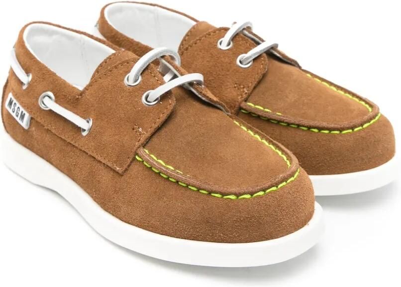 MSGM Kids Suède bootschoenen Bruin