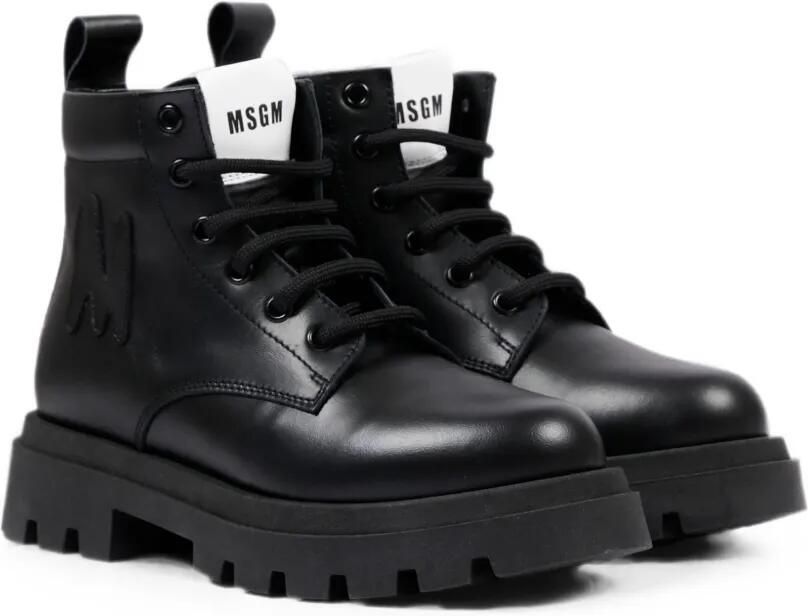 MSGM Kids Veterlaarzen met logopatch Zwart