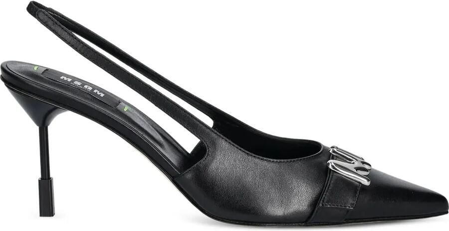 MSGM Leren slingback pumps Zwart