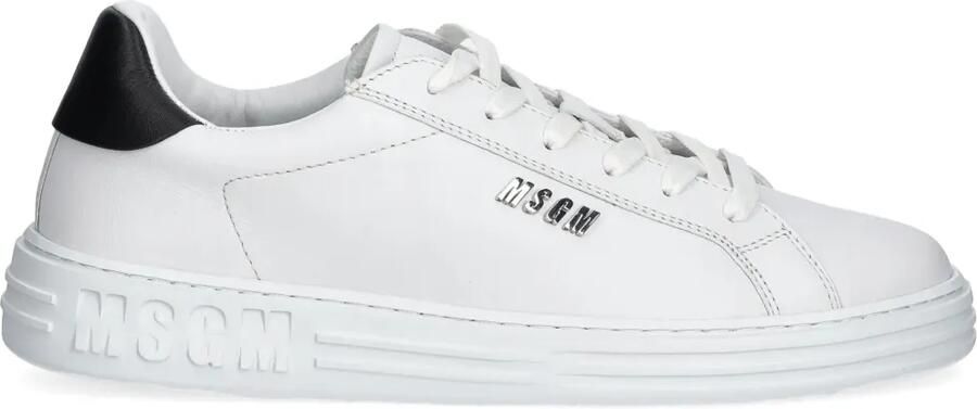 MSGM Leren sneakers met logoplakkaat Wit