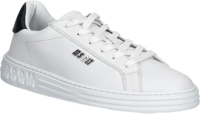 MSGM Leren sneakers met logoplakkaat Wit - Foto 2