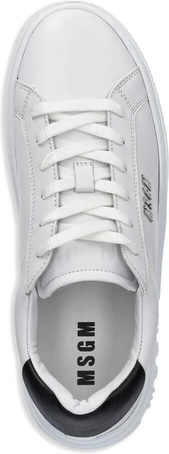 MSGM Leren sneakers met logoplakkaat Wit - Foto 4