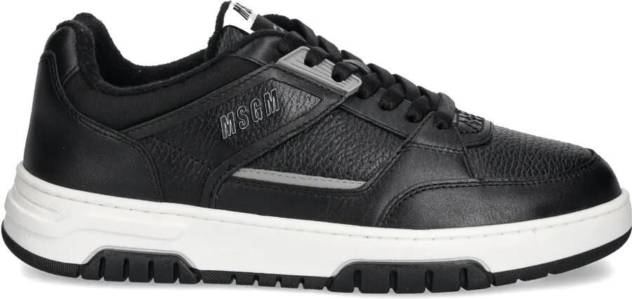 MSGM Leren sneakers met vlakken Zwart