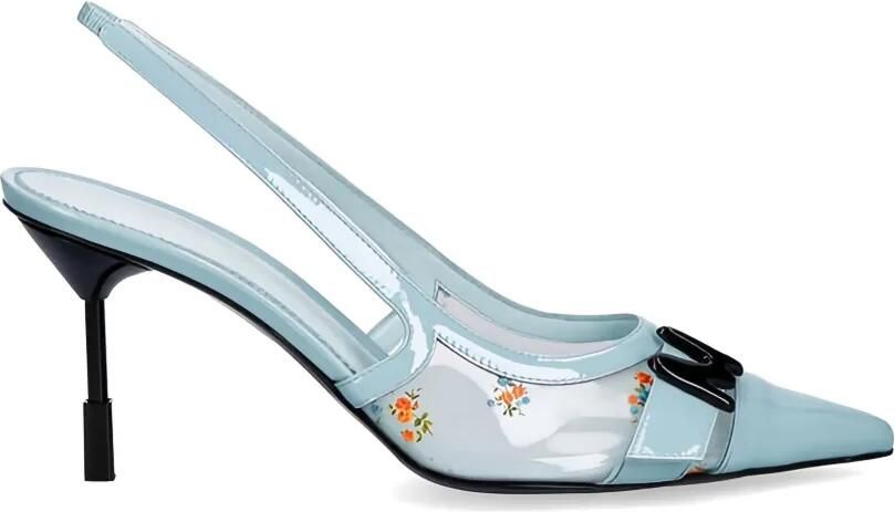 MSGM Pumps met bloemenprint en gesp Blauw