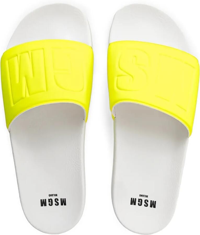 MSGM Slippers met logo-reliëf Geel - Foto 3