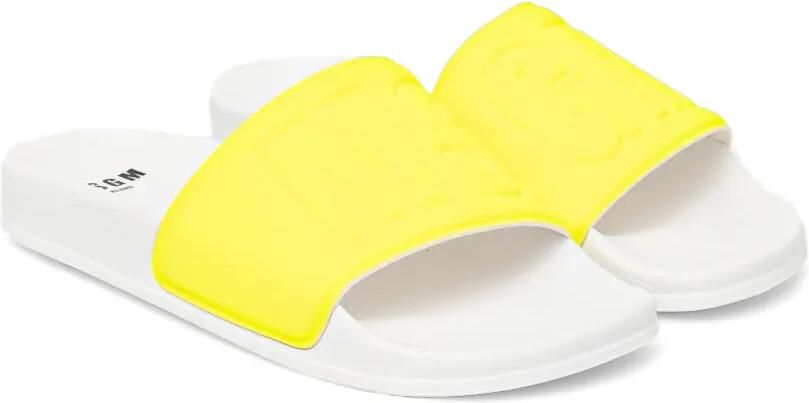 MSGM Slippers met logo-reliëf Geel - Foto 5