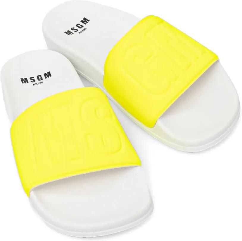 MSGM Slippers met logo-reliëf Geel - Foto 3