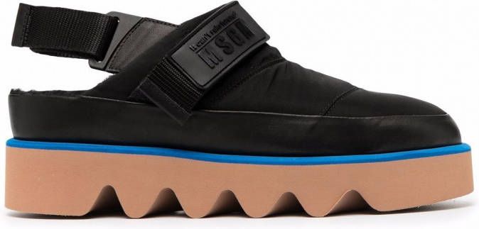MSGM Muiltjes met plateauzool Zwart