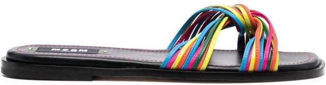 MSGM Slippers met meerdere bandjes Geel