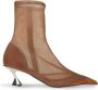 Mugler Fang 55mm laarzen met mesh Bruin - Thumbnail 1