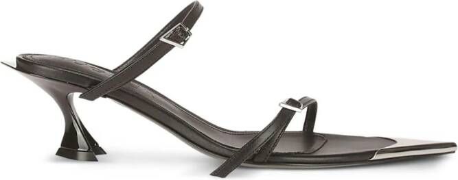 Mugler Fang leren sandalen Zwart