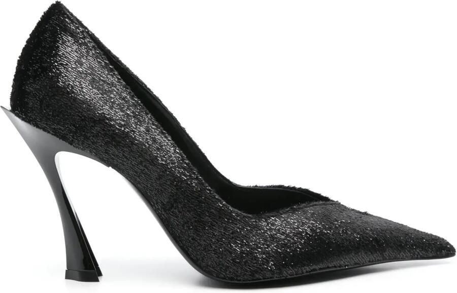 Mugler 105 mm lurex pumps Zwart