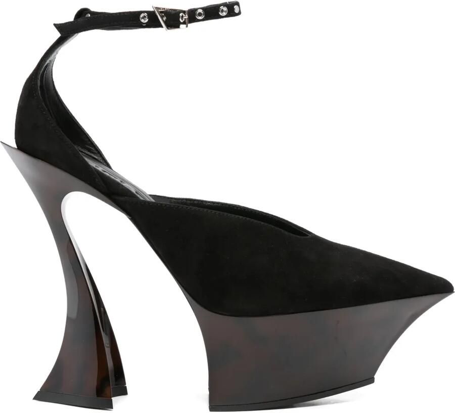 Mugler 140 mm pumps met plateauzool Zwart