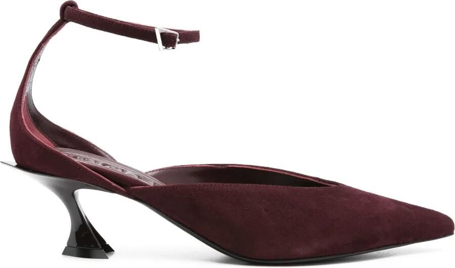 Mugler 55 mm Fang pumps met enkelbandje Rood