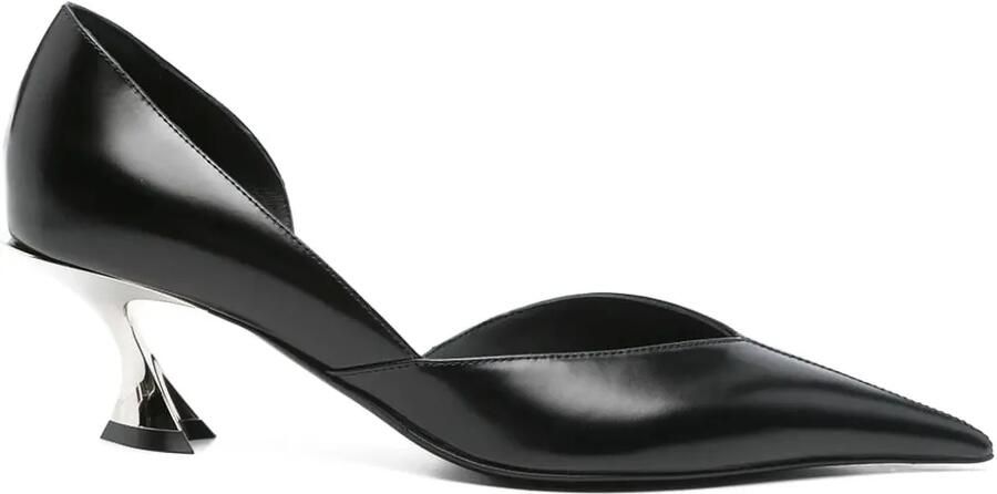 Mugler 55 mm Fang pumps met sculpturale hak Zwart