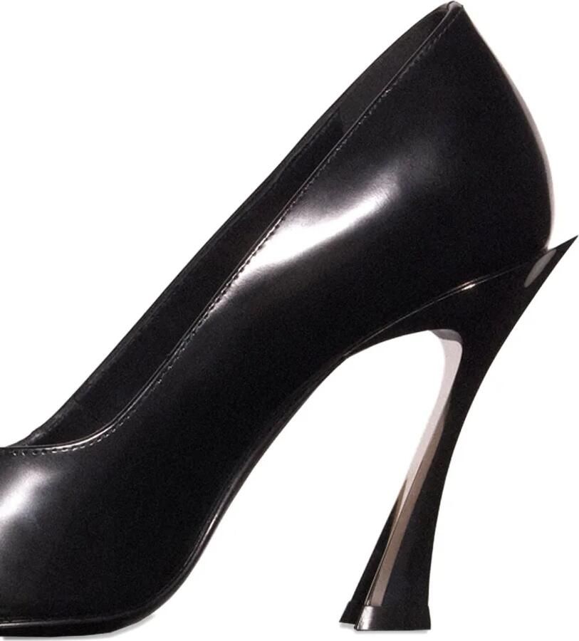 Mugler 95 mm pumps met sculpturale hak en puntige neus Zwart - Foto 2