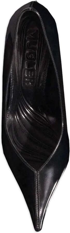 Mugler 95 mm pumps met sculpturale hak en puntige neus Zwart - Foto 3