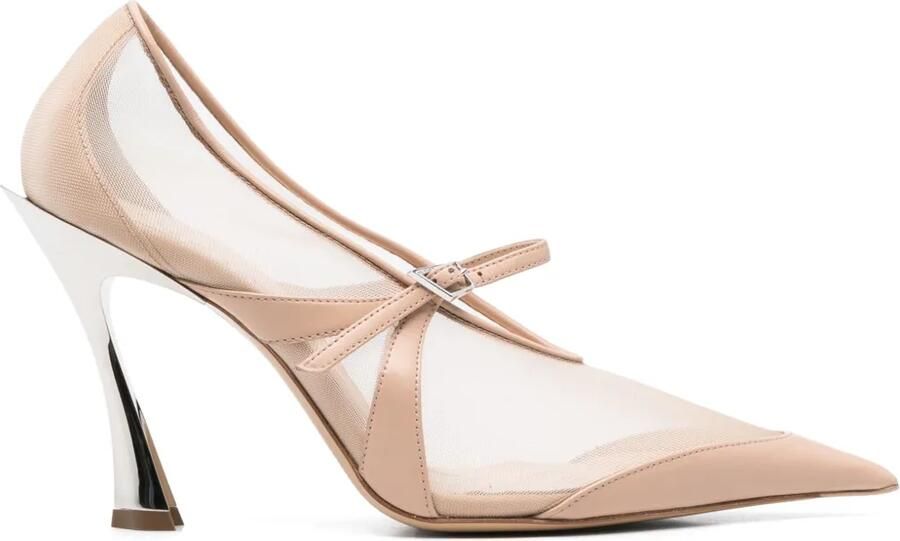Mugler 95mm Fang pumps Beige