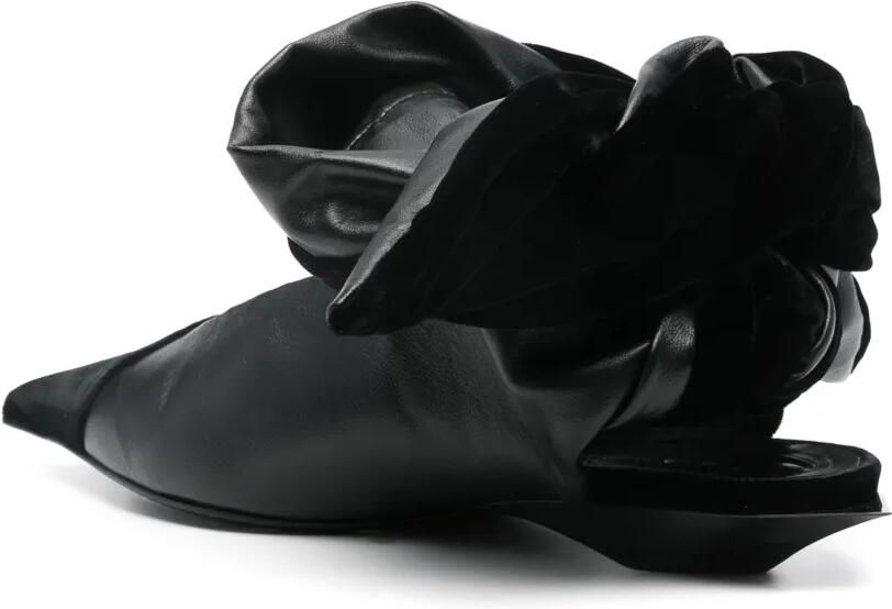 Mugler Geknoopte leren muiltjes Zwart - Foto 3