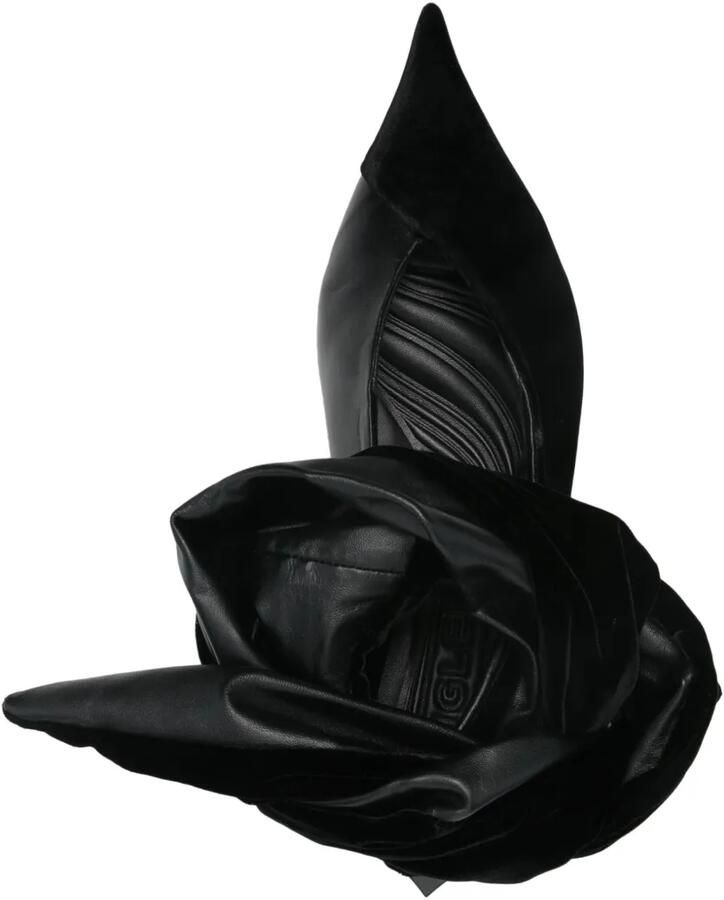 Mugler Geknoopte leren muiltjes Zwart - Foto 2