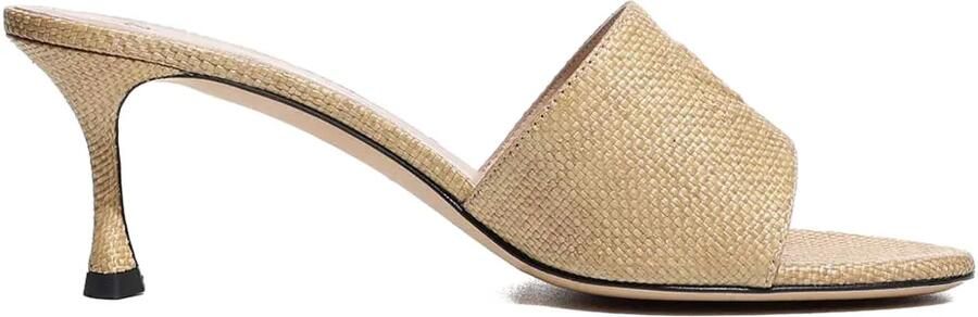 Nº21 60 mm geweven sandalen met logo-reliëf Beige