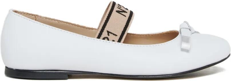 Nº21 Kids Ballerina's met elastische band en strik Wit