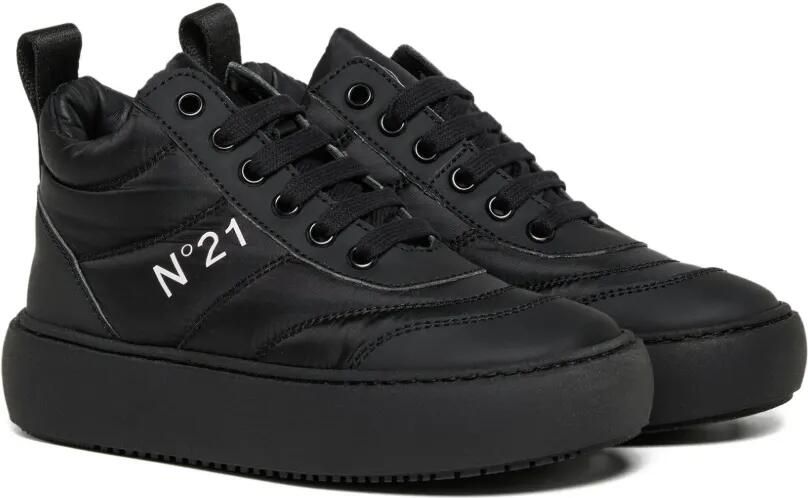Nº21 Kids Gewatteerde sneakers met logoprint Zwart
