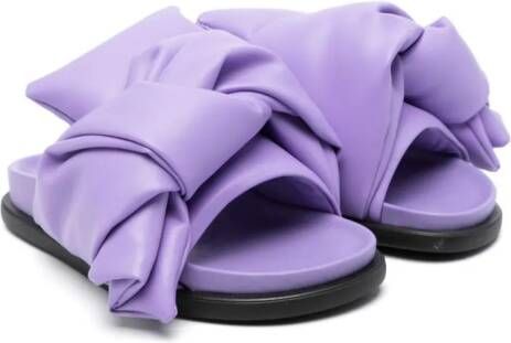 Nº21 Kids Slippers met geknoopt detail Paars