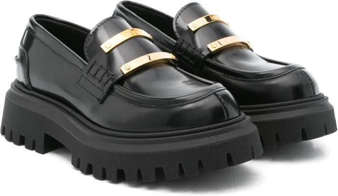 Nº21 Kids Loafers met logoplakkaat Zwart