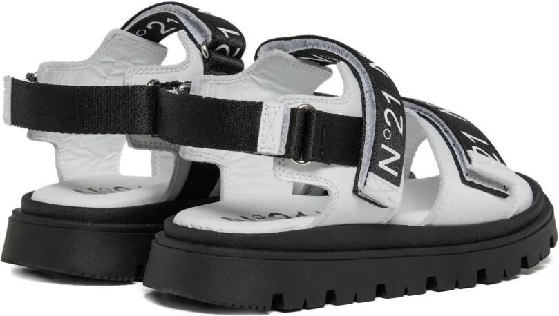 Nº21 Kids Sandalen met plateauzool en logoprint Wit