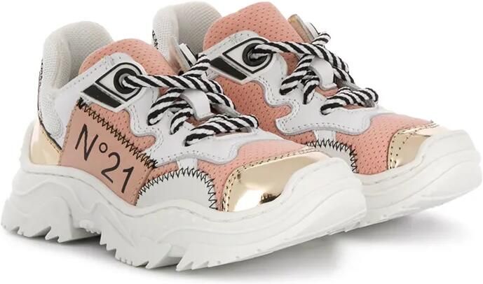 Nº21 Kids Vetersneakers met metallic neus Roze