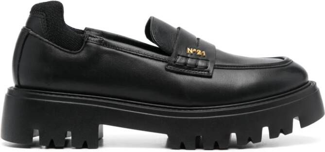 Nº21 Leren loafers Zwart