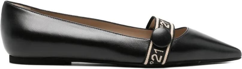 Nº21 Pumps met puntige neus en bandje Zwart