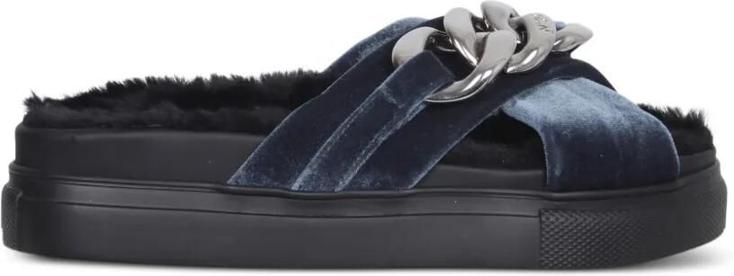 Nº21 Sandalen met fluwelen bandje Blauw