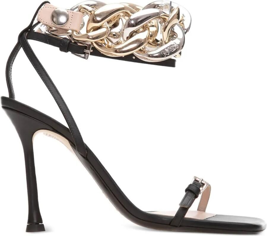 Nº21 Sandalen met ketting hak Zwart