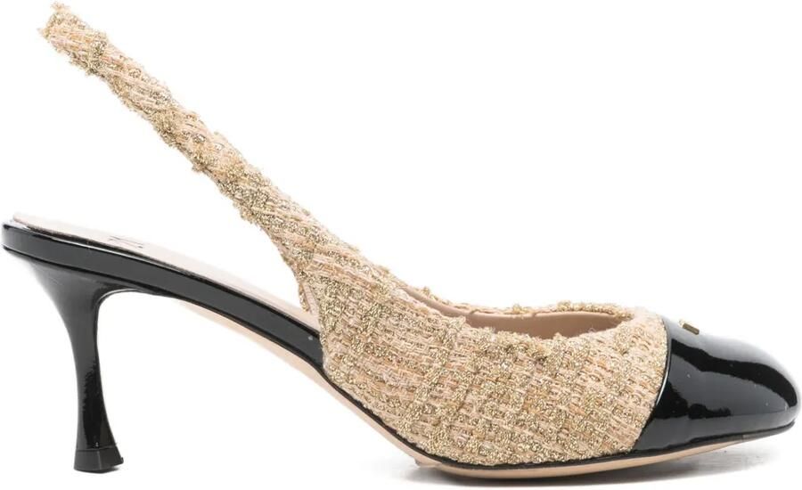 Nº21 Slingback pumps met vlakken Beige