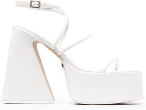 NAKED WOLFE Angel sandalen met plateauzool Wit