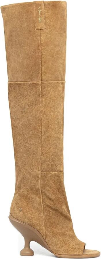 NAKED WOLFE 90 mm Kind laarzen met sculpturale hak Bruin