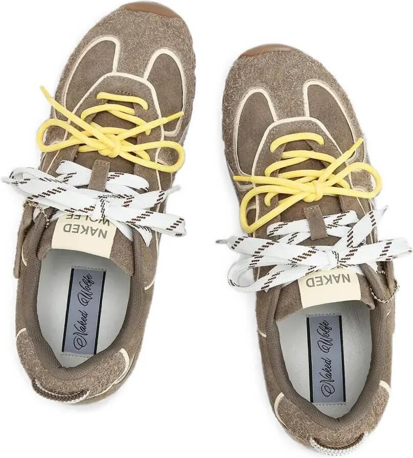 NAKED WOLFE Ace sneakers met vlakken en logo-patch Bruin - Foto 2