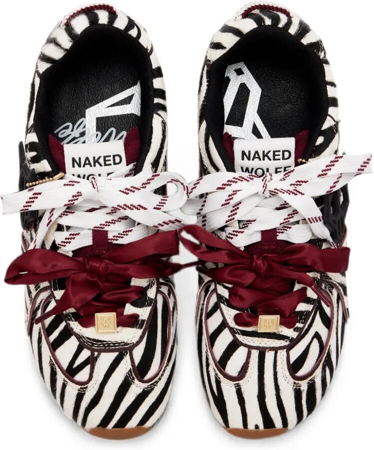 NAKED WOLFE Adored sneakers met zebraprint Wit - Foto 3