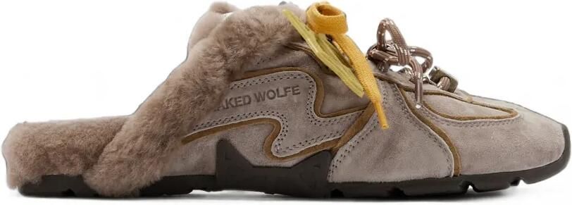 NAKED WOLFE Adorn suède muiltjes Beige