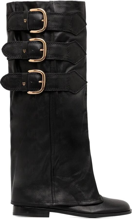 NAKED WOLFE Anchor laarzen met gespdetail Zwart
