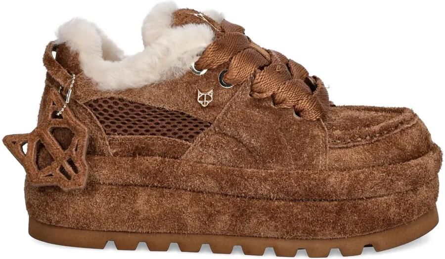 NAKED WOLFE Beau sneakers met plateauzool Bruin