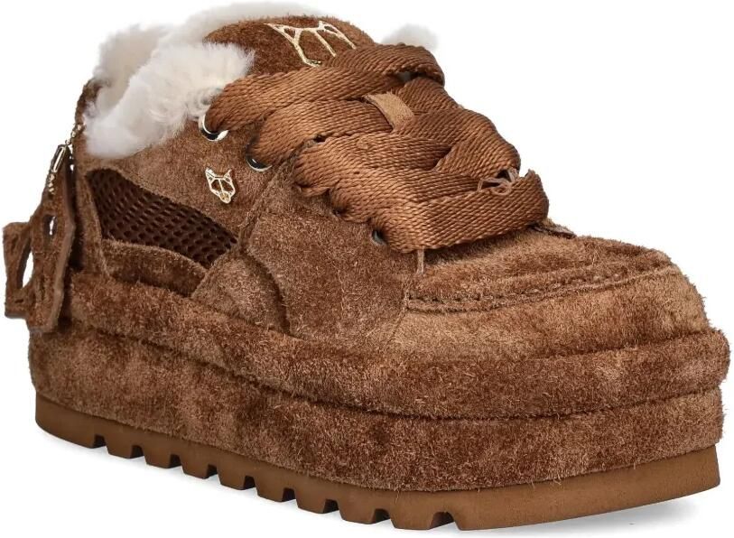 NAKED WOLFE Beau sneakers met plateauzool Bruin - Foto 2