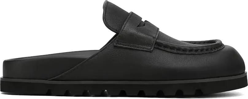 NAKED WOLFE Cord slippers met penny bandje en bewerkte zoom Zwart