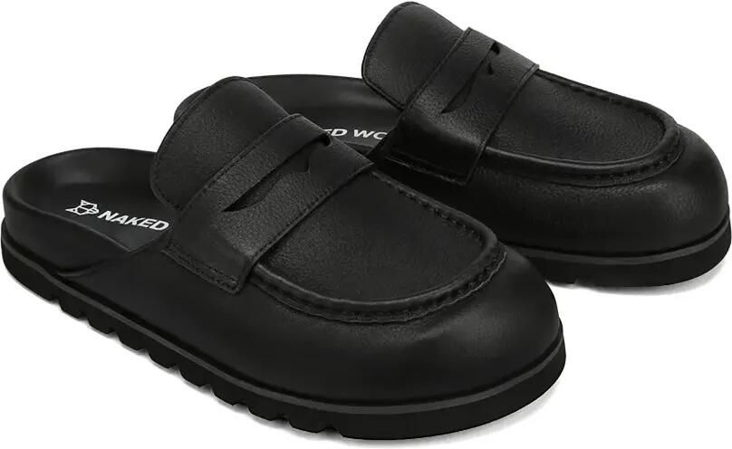 NAKED WOLFE Cord slippers met penny bandje en bewerkte zoom Zwart - Foto 4