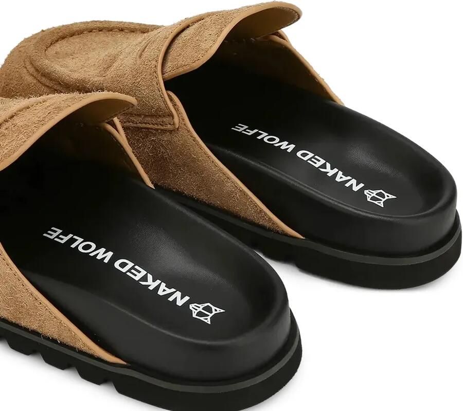 NAKED WOLFE Cord suède slippers met penny bandje Beige - Foto 2