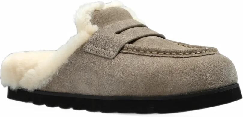 NAKED WOLFE Corded loafers met lammy-voering Beige