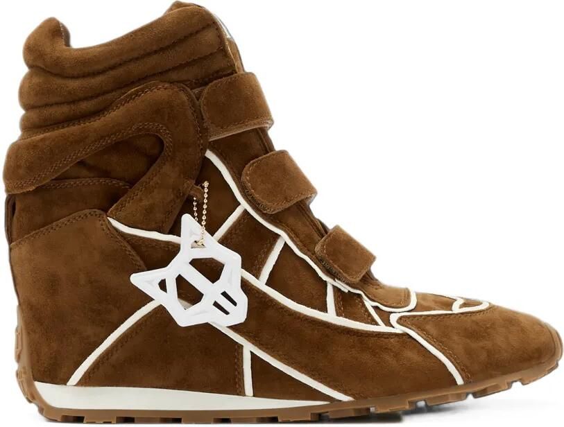 NAKED WOLFE Element suède sneakers met klittenband Bruin